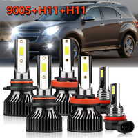 6x Kit LED Headlight High Low Beam Fog Light Bulbs White Lamps For Chevrolet Equinox 2010 2011 2012 2013 2014 2015 2016 2017