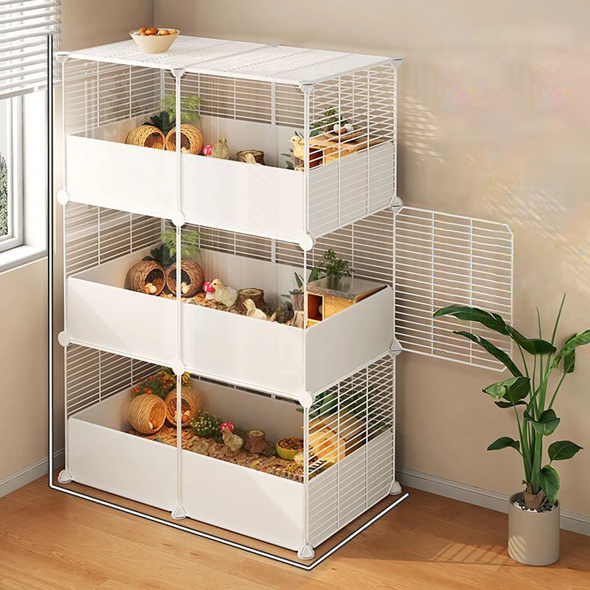 Cage pour hamster pour usage domestique, villa de luxe pour hamsters dorés, cage d'observation pour l'élevage de petits animaux, cage vide