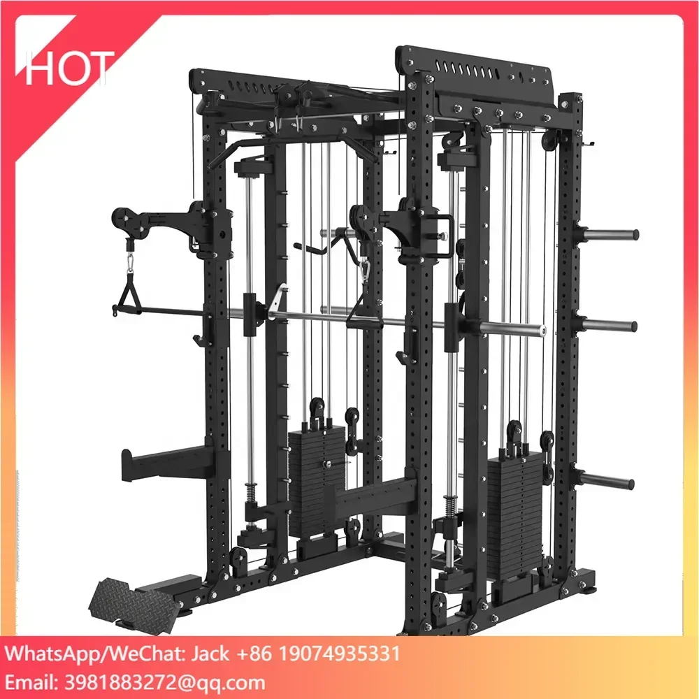 2025Multigym Smith Squat Bench Press Commercial Home Strength Fitness Gantry Comprehensive Training Free Squat Rack