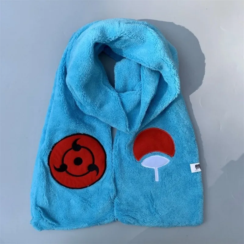 Naruto Uzumaki Anime Velvet Scarf, Uzumaki, Uchiha, Itachi, Cartoon Print, Quente, Dupla Face, Inverno, Holiday Gift, Atacado