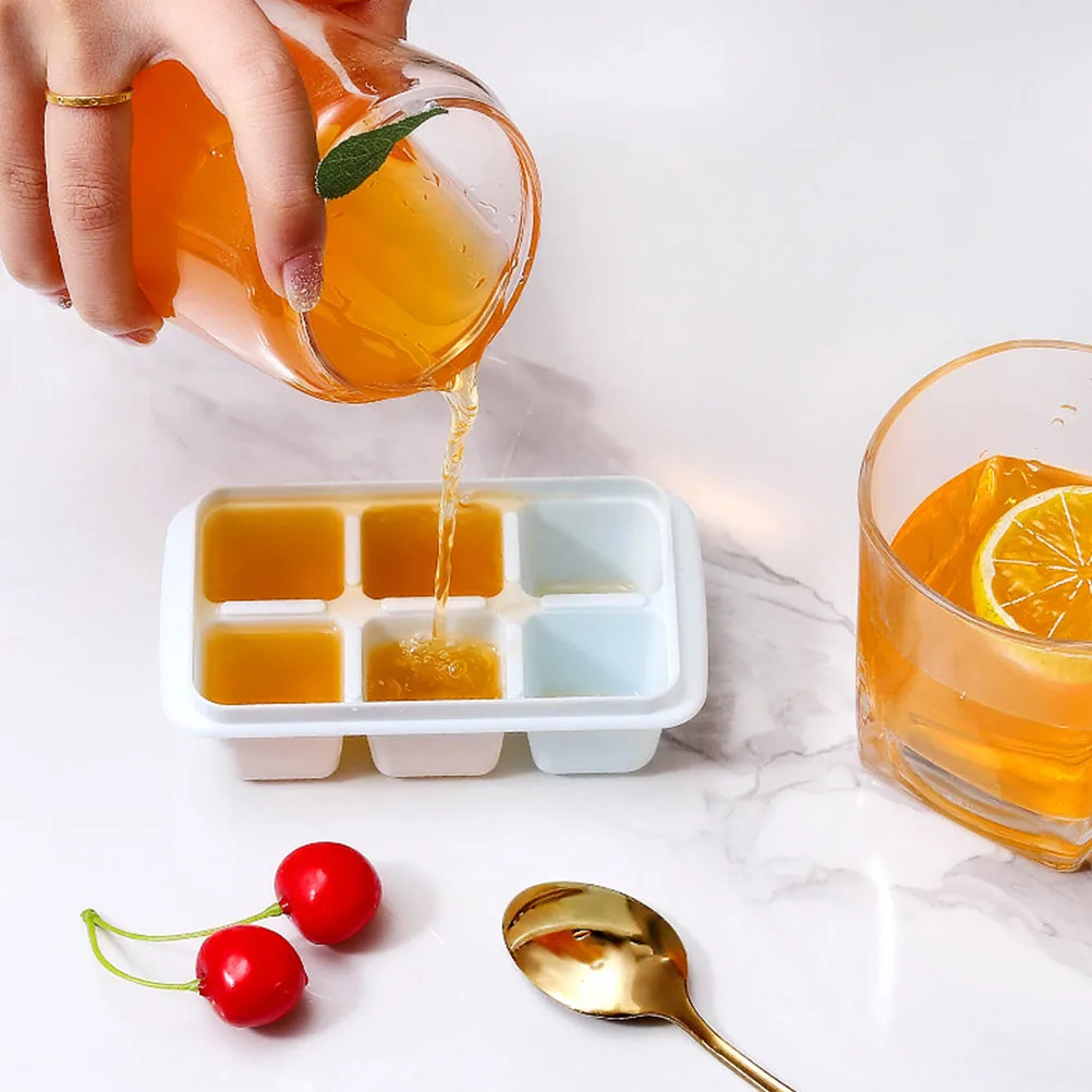 

3pcs Ice Trays 6 Grids Sealed Lid Leak Proof Freezer Molds for Cocktails Whiskey Storage Whiskey Ice Cubes Mold Party
