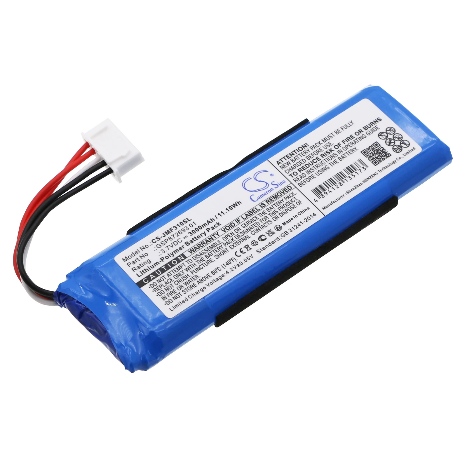 3000mAh / 11.10Wh Speaker Battery For JBL:Flip 4,Flip4 Special Edition,GSP872693 01,GSP872693 03A,P763098 03A,--+Toolkit-- 3.70V view 4