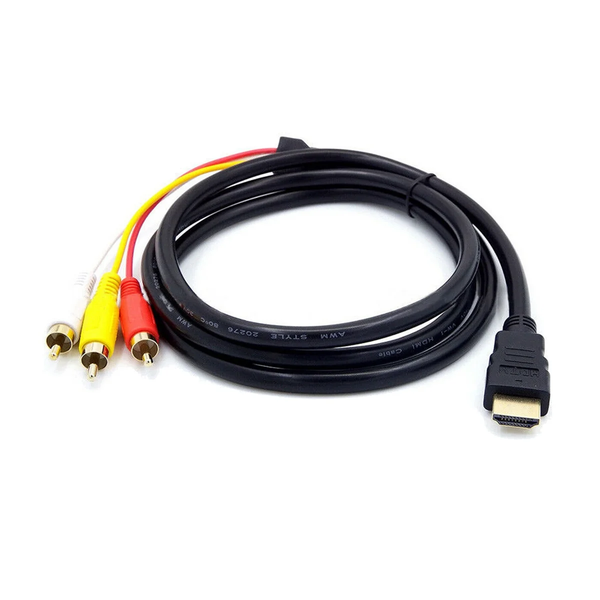 جديد 1080P HDMI-متوافق مع ذكر S-Video إلى 3 RCA AV كابل الصوت ث/SCART إلى 3 RCA فونو محول