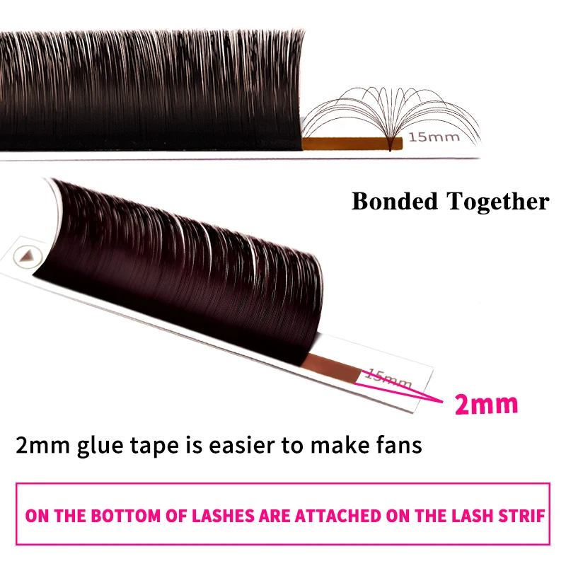 Abonnie Chocolate Brown Easy Fan Lashes Extension Volume Mega Blooming Fans Extension ciglia Cilios