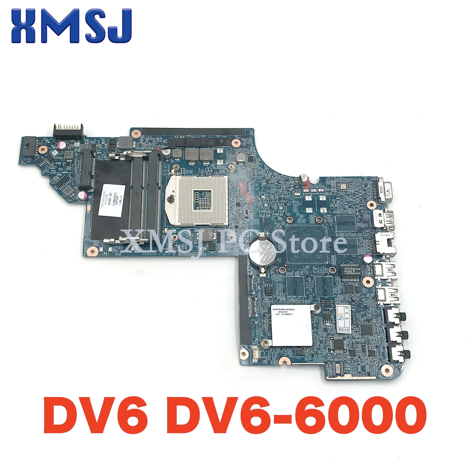 For HP Pavilion DV6 DV6-6000 Laptop Motherboard 641485-001 HM65 DDR3 Socket PGA989 Main Board Full Test