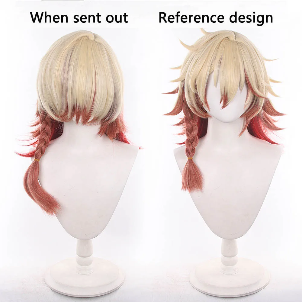 Anime Honkai Star Rail Mydeimos Cos Wigs Cosplay Costumes Headwear 50cm Long Simulation Scalp Thick Mixed Puffy Long Hair Wigs