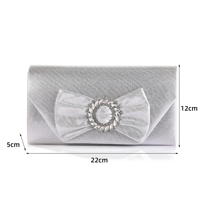 Europe America Fashion Small Clutch Purse Silver White Rhinestone Dinner Evening Bags Wedding Party Chain Shoulder Bag For Women