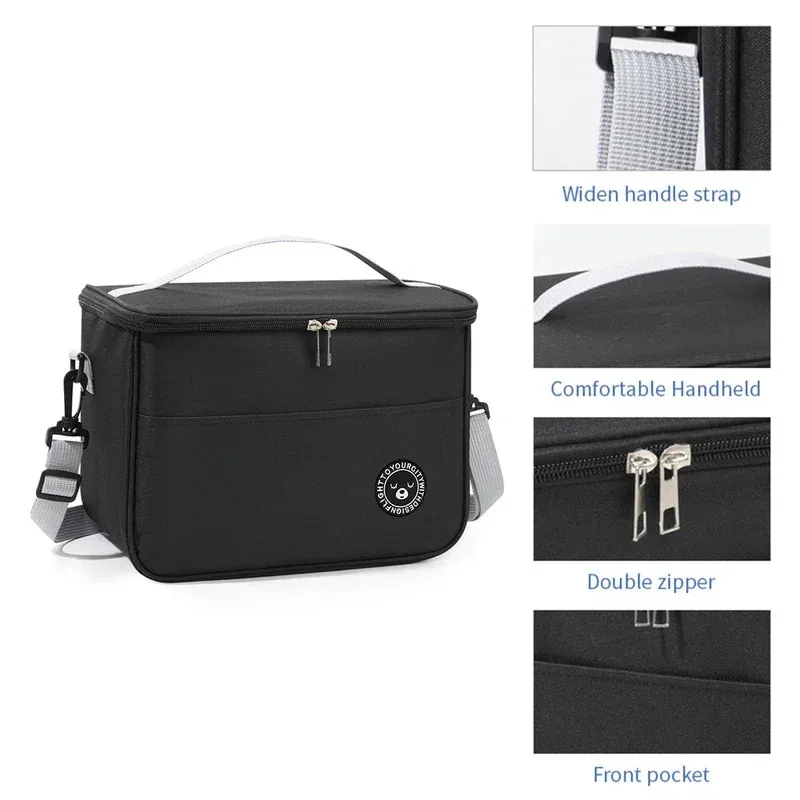 Thick aluminum foil insulated lunch bag handbag square insulated bag for office workers and students to bring food