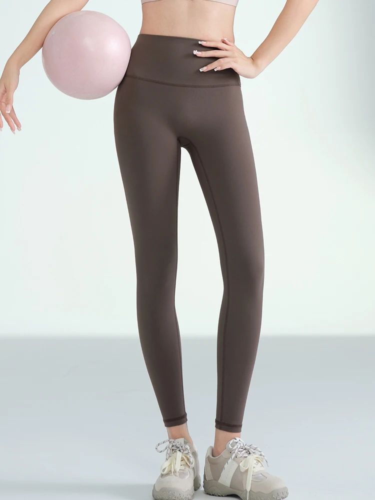 

Новинка 2023 года, брюки для йоги с высокой талией, женские брюки для фитнеса, подтягивающие живот, подтягивающие ягодицы, цвет коровьей кожи, осенняя сезонная одежда