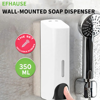350ML Shower and Lotion Dispenser Waterproof Shampoo Shower Gel Container Wall Mount with Clear Window for Home Hotel Restaurant