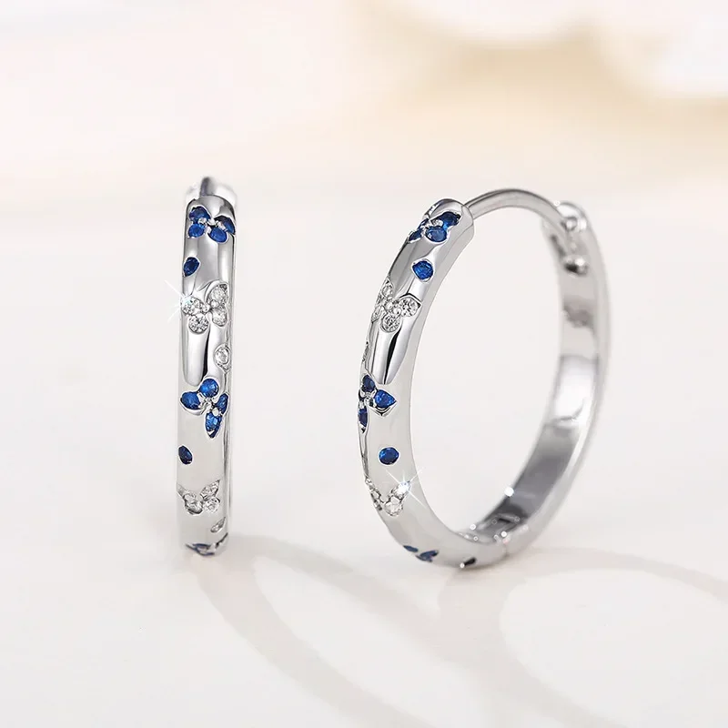 2026 New European and American Exquisite Earrings, Women's Inlaid Zircon Flower Jewelry, Fashion Daily Countryside Jewelry