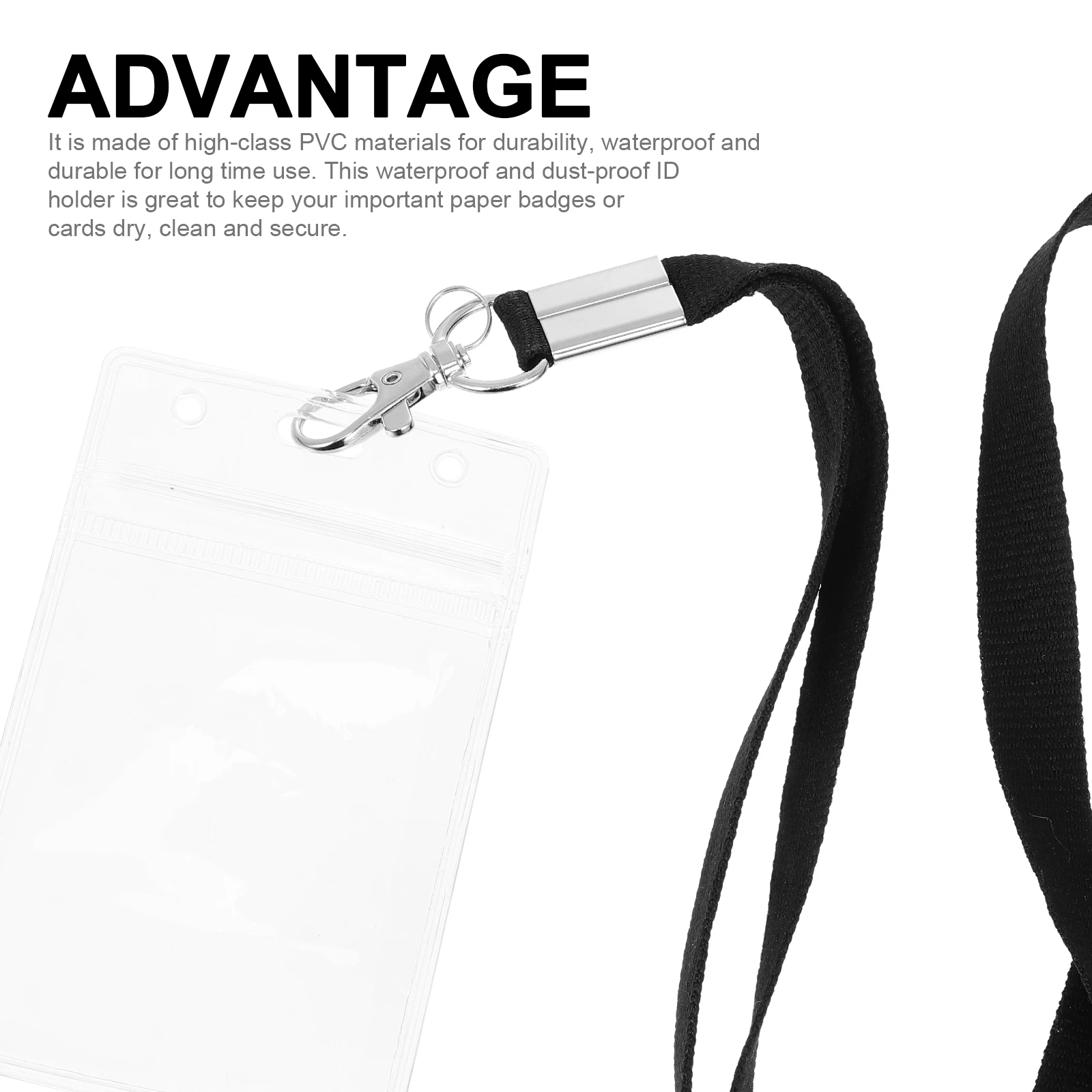 

4 Sets ID Card Holder Lanyard for Plastic Cards with Badge Holders Lanyards Label