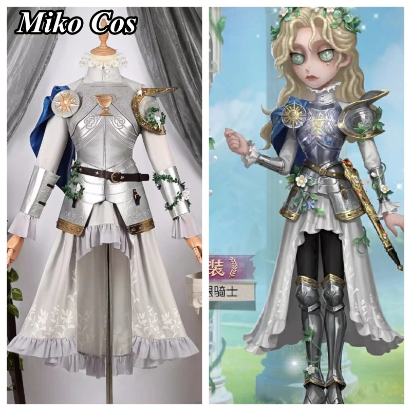 Jeu identité V psychologue Ada Mesmer Cosplay Costume Anime femmes argent chevalier uniforme carnaval fête bande dessinée Con costumes Stock