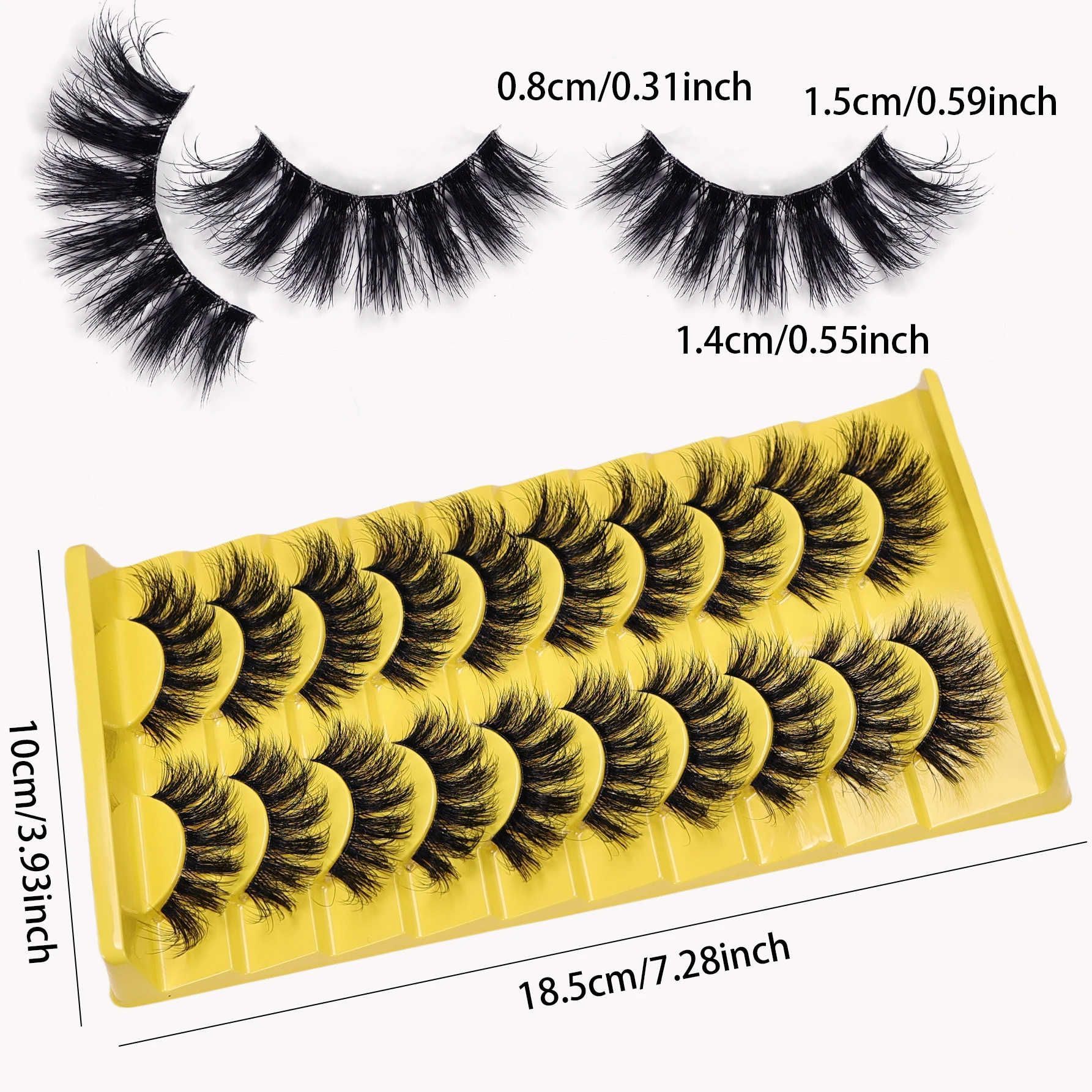 10 Paar flauschige 3D-Wimpern für dramatische künstliche Wimpern, unordentliche falsche Wimpern, flauschige dicke Wimpern