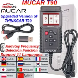 MUCAR TP T90 TPMS-Mise à Niveau du Programmeur THINKCAR T90, Outil de Diagnostic de Pression Opathie Automobile, 315M/433MHz, 2 en 1, Outil de Service de Capteur TPMS