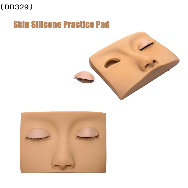 False Eyelashes Extension Practice Mannequin Head Reusable 3D Simulated Eyelash Eyes Makeup Training Model Head Eyes 〔DD329〕