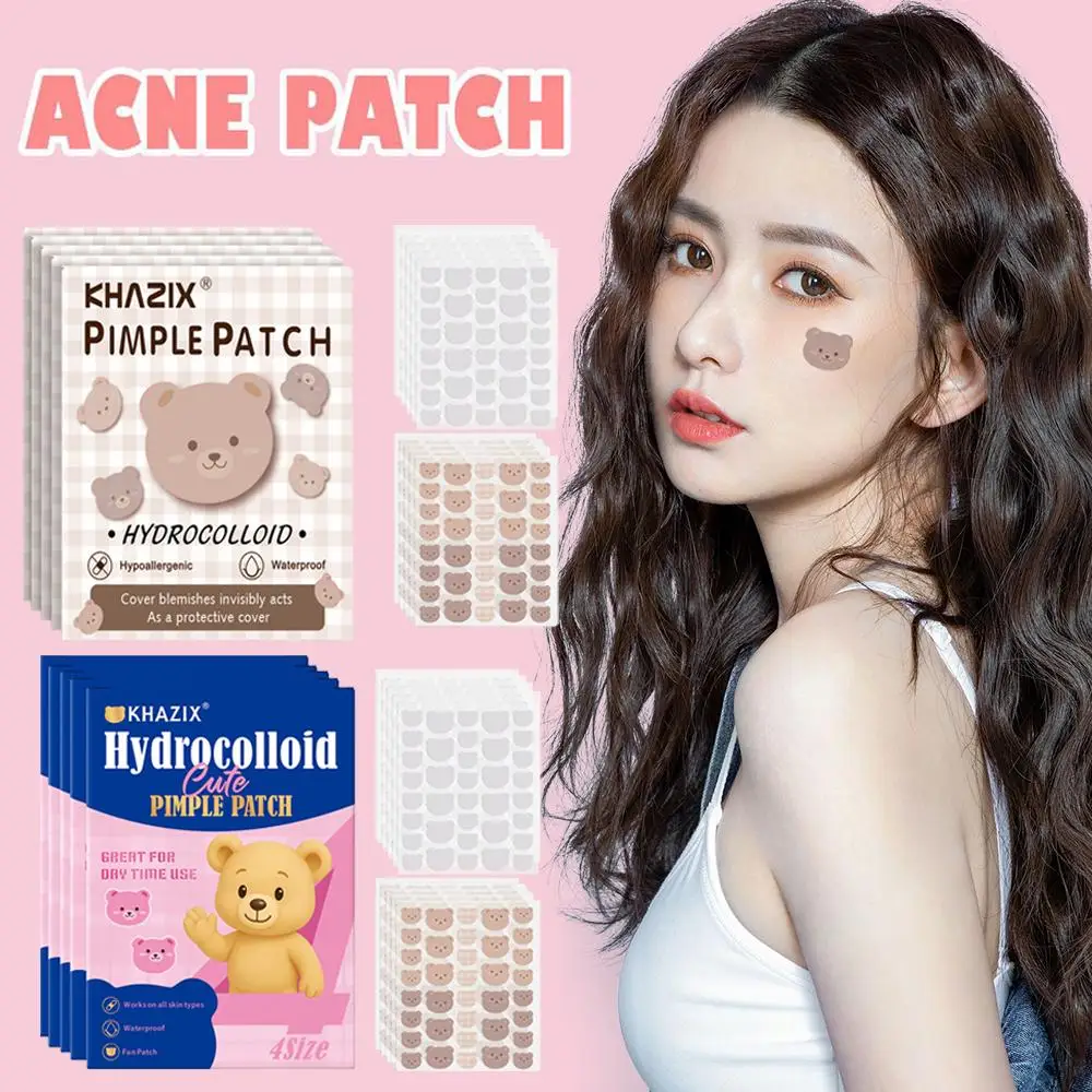 Parche bonito para el acné de oso, cuidado de la piel facial, parche para espinillas y acné, pegatinas para el cuidado de la piel, corrector de manchas, eliminación de belleza para acné, Maquillaje facial X1U6