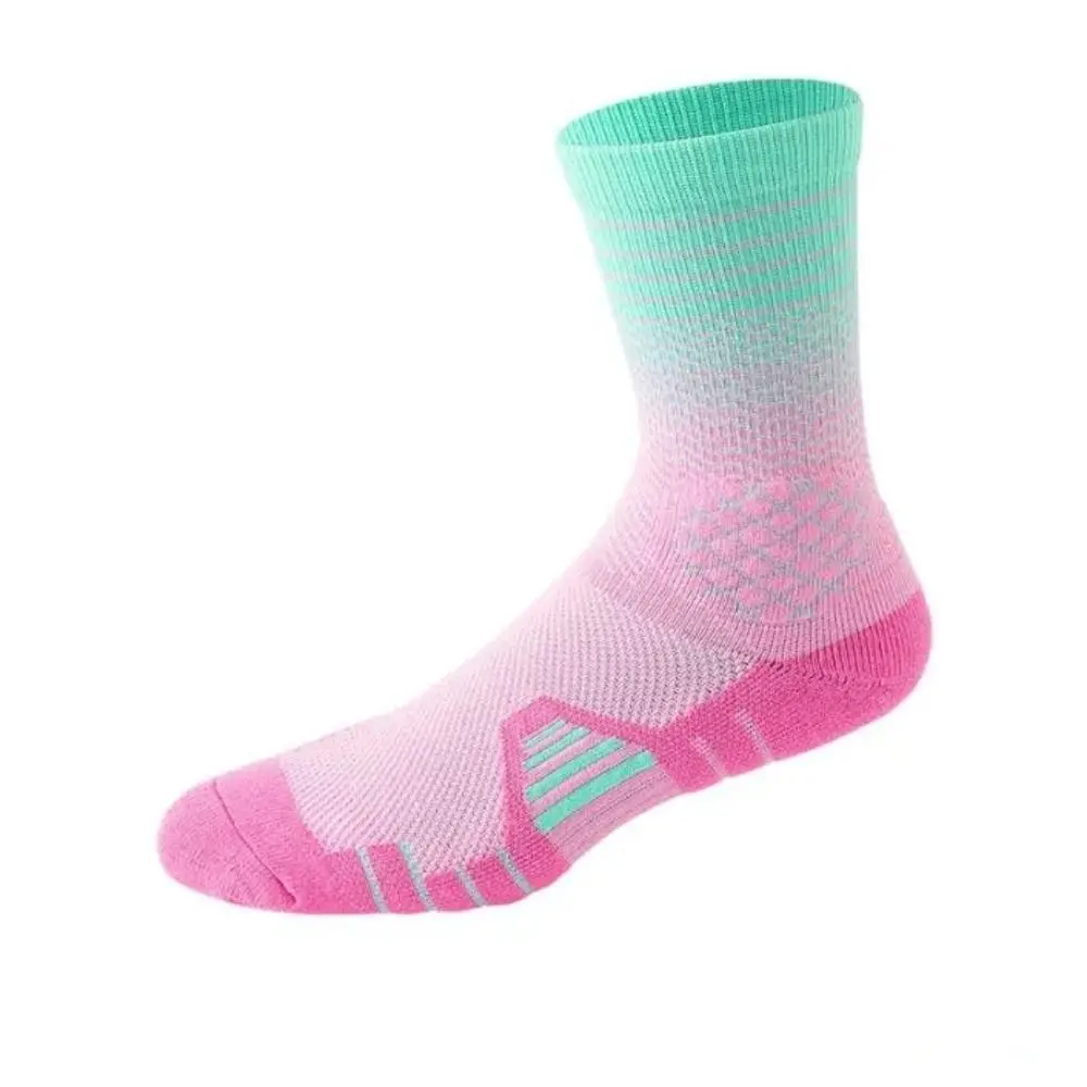 Sneldrogende sportsokken Antislip Mode Basketbal Voetbalsokken Handdoekbodem Kleurverloop Middenkousen Hardlopen