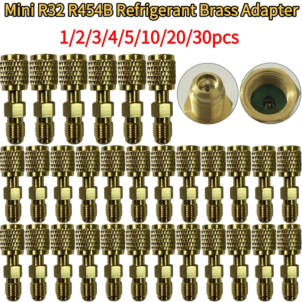 Mini R32 R454B Refrigerant Brass Adapter 1/4