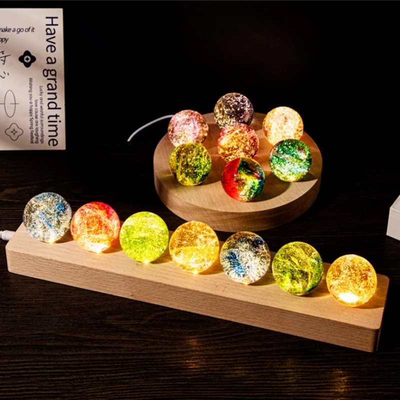 

Fantasy Colorful Glass Star Ball Luminous Planet Astronomy Planets Ball Fantastic Style Home Decoration Cosmic Model Gift