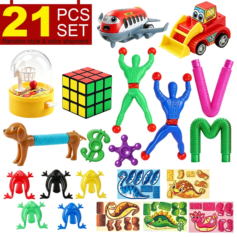 Educational Fun Play Pretend Play Toys 21 Pcs Mini Gift For Birthday Baby Kids Toy  DIY Craft Holiday Kindergarten Gift Set