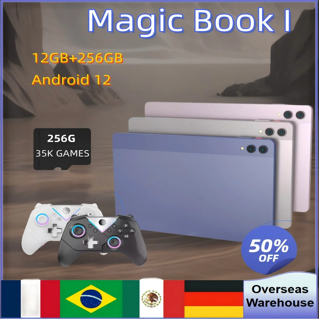 

Magic Book 1 Игровая консоль Планшет 12 + 256 г 10,95 дюймов Hd Полноэкранная портативная игровая консоль в стиле ретро Геймпады 2000 мАч Android 12