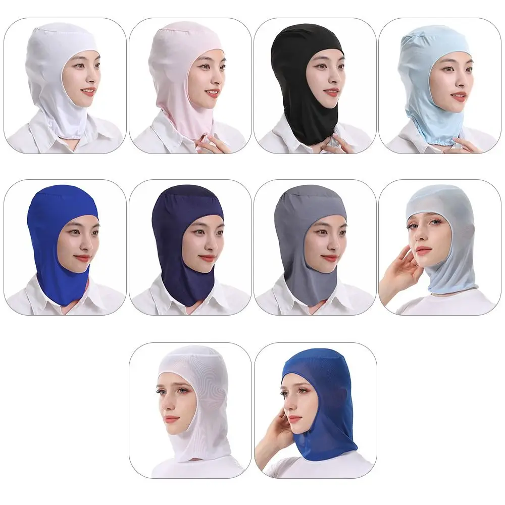 New Elastic Dust Proof Cap Breathable Solid Color Work Cap Neck Protector Work Hat Women Men
