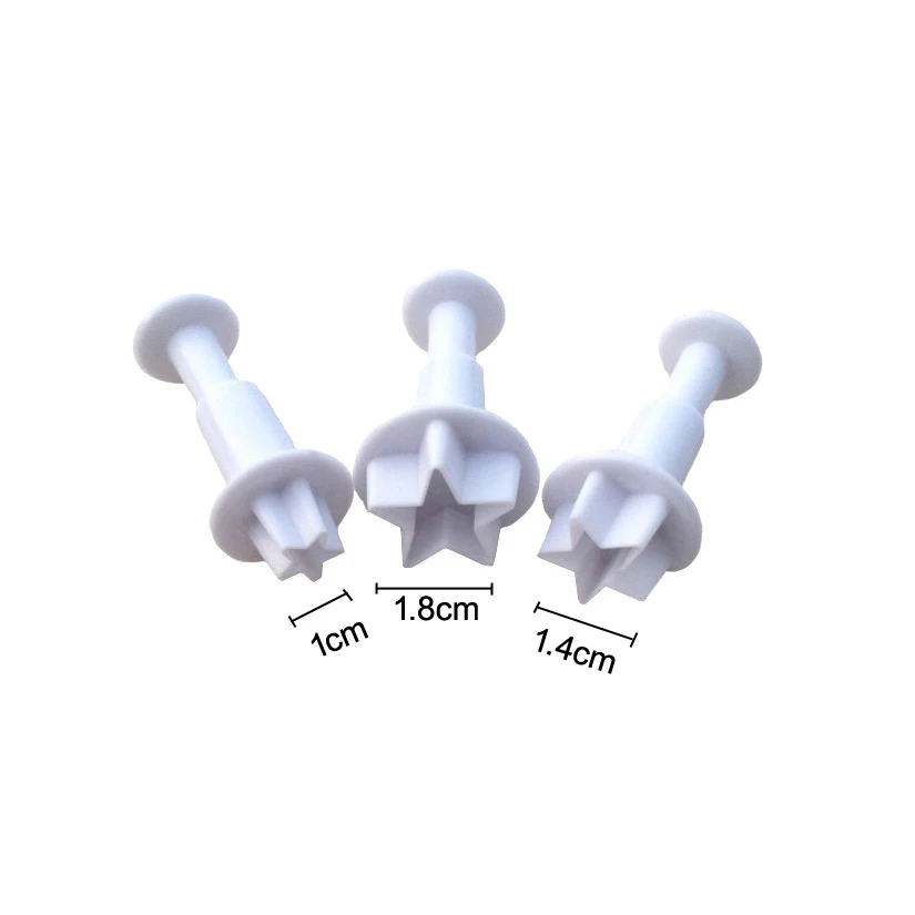 3 Pcs/Set Star Loving Heart Round Flower Square Cake Cutter Sugarcraft Cookie Mold Fondant Cake Decorating Tools