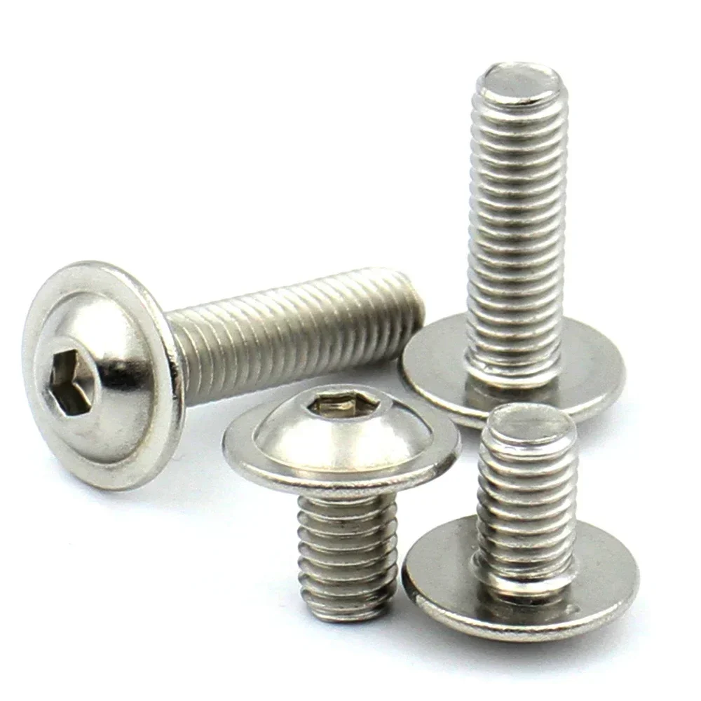 50/20/10/5pcs M2 M2.5 M3 M4 M5 M6 M8 CM ISO7380.2 304 Stainless Steel Hexagon Socket Button Head Screws With Washer Collar Bolt