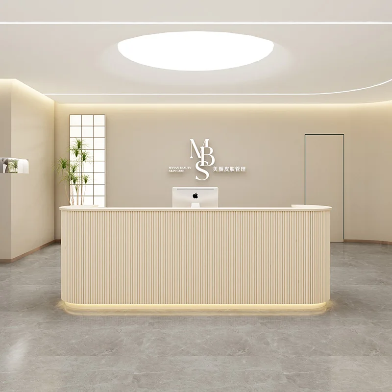 Wood Display Reception Desks Executive Modern Front Reception Desks Receptionist Comptoir De Caisse Boutique Office Furniture