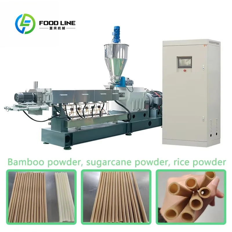 Full Automatic Operating Biodegradable Rice Straw Tableware Machine Edibe Rice Straw Production Line Biodegradable Straw Machine