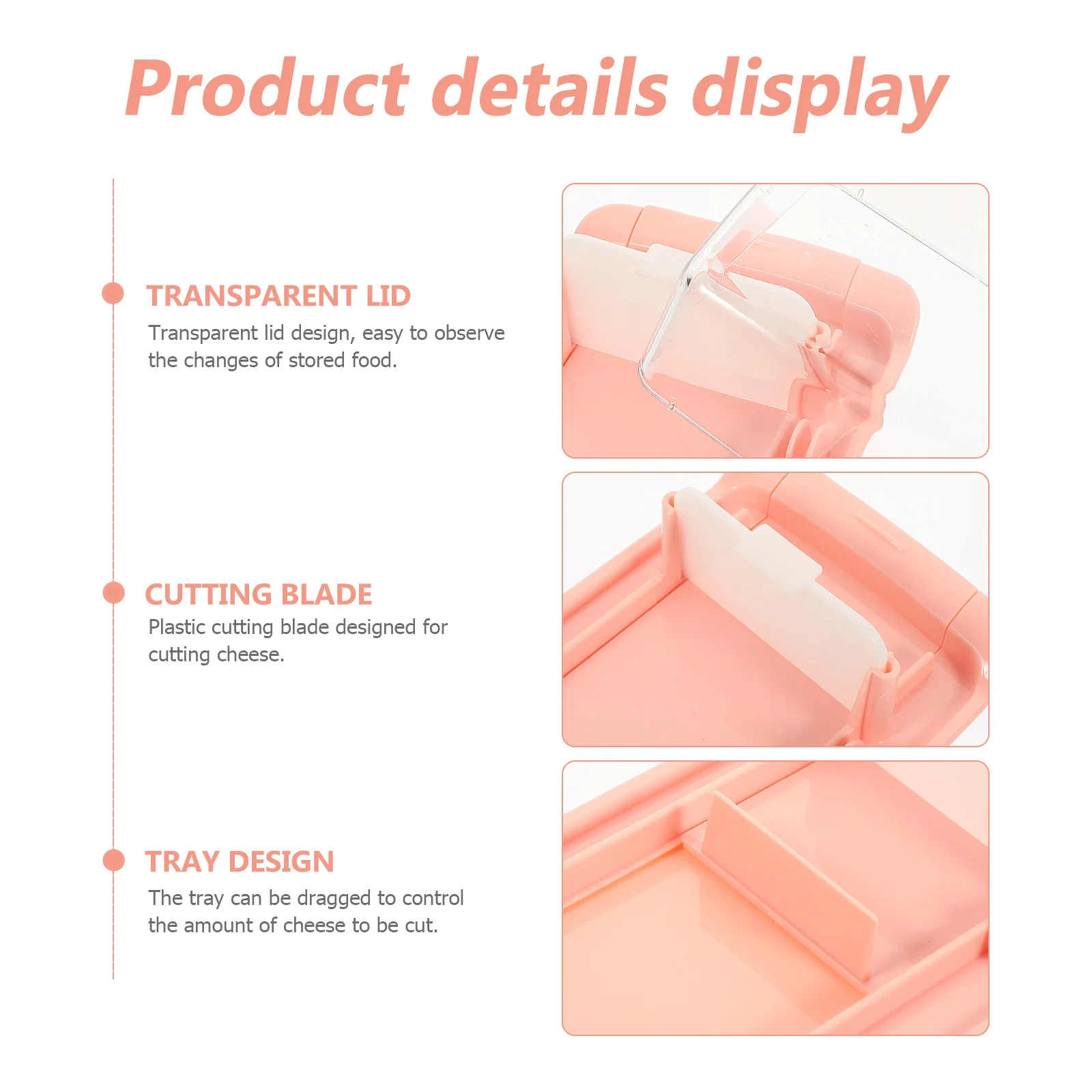 

Butter Storage Box with Stainless Steel Cutter Cover Transparent Lid Kitchen Cheese Butter Fresh Container Sealed