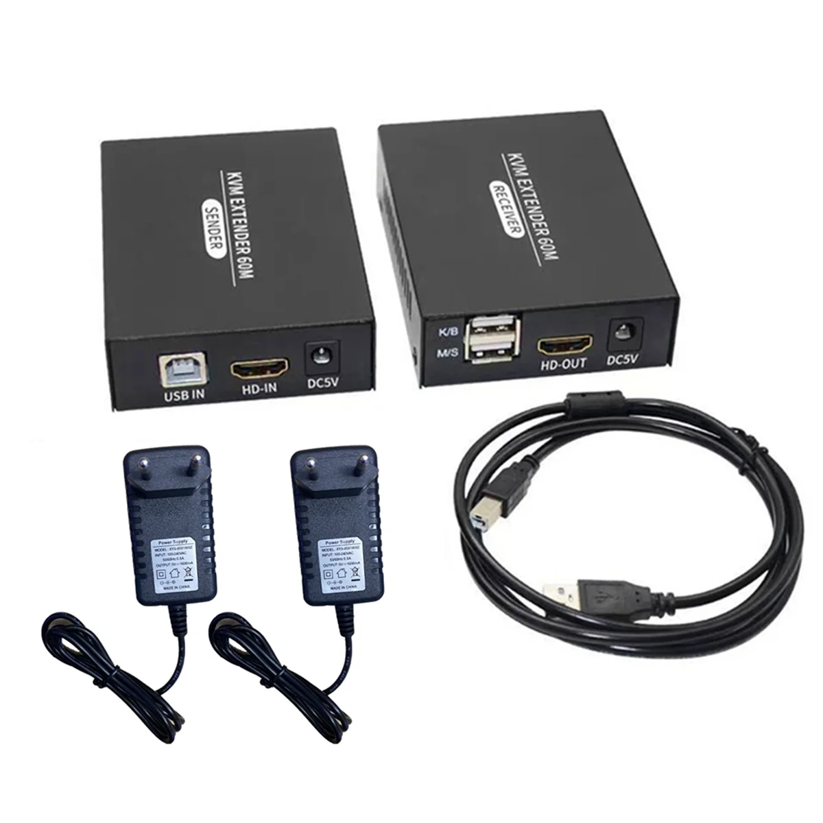 SLQZT 60M -Estensore KVM compatibile - Ricevitore trasmettitore extender Ethernet KVM USB compatibile Spina UE