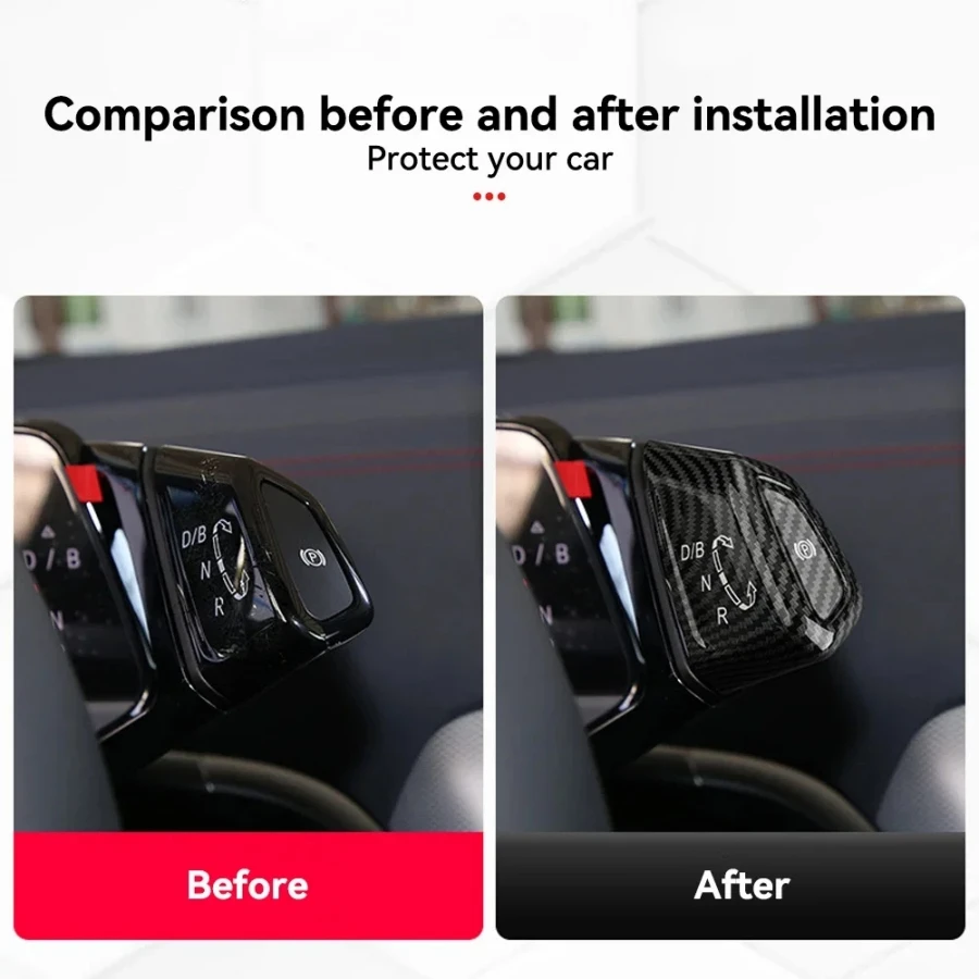 ل VW ID.3 ID.4 ID.6 2021-2024 ABS مقبض تروس السيارة غطاء والعتاد التحول إطار لوحة الزخرفية و P غطاء أزرار ID4 تقليم الداخلية #6