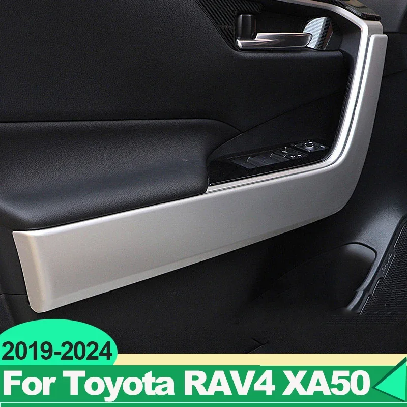 

For Toyota RAV4 XA50 2019 2020 2021 2022 2023 2024 RAV 4 Hybrid Car Door Inner Armrest Trim Cover Anti-scratch Strip Accessories