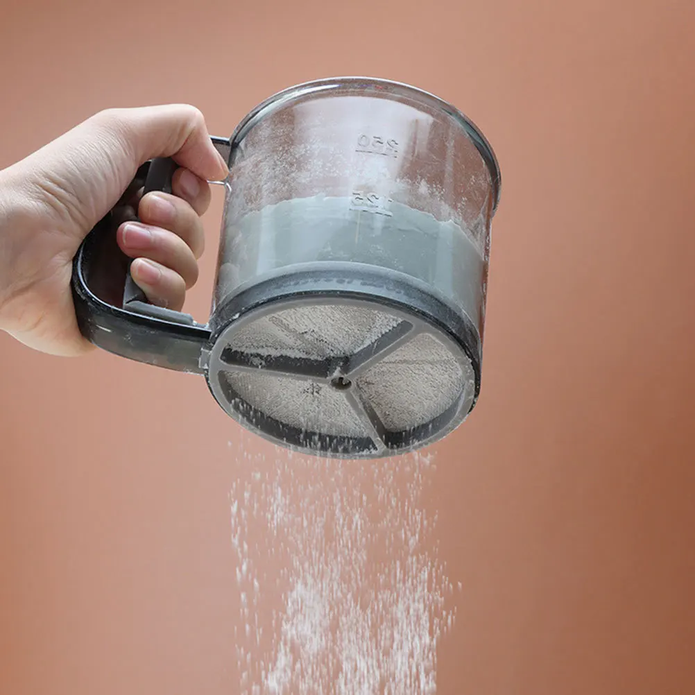 

Handheld Cup For Baking Kitchen Tools Fine Mesh Sieve Powdered Sugar Cocoa Almond Flour Filter Portable Compact Design