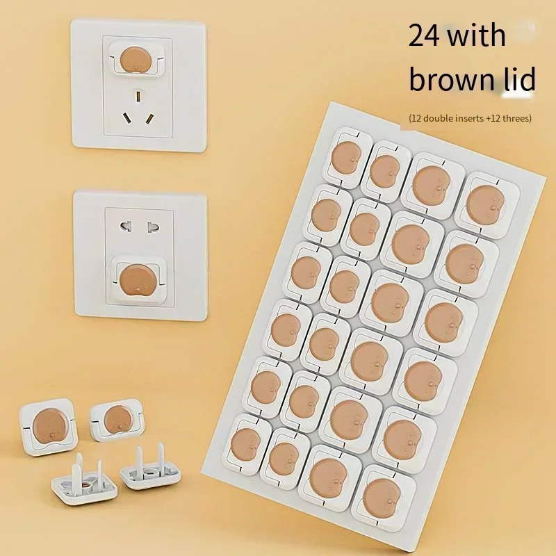 24pc ABS ベビー安全電源ソケットコンセントチャイルドガード保護抗感電プラグプロテクターカバー安全ロック