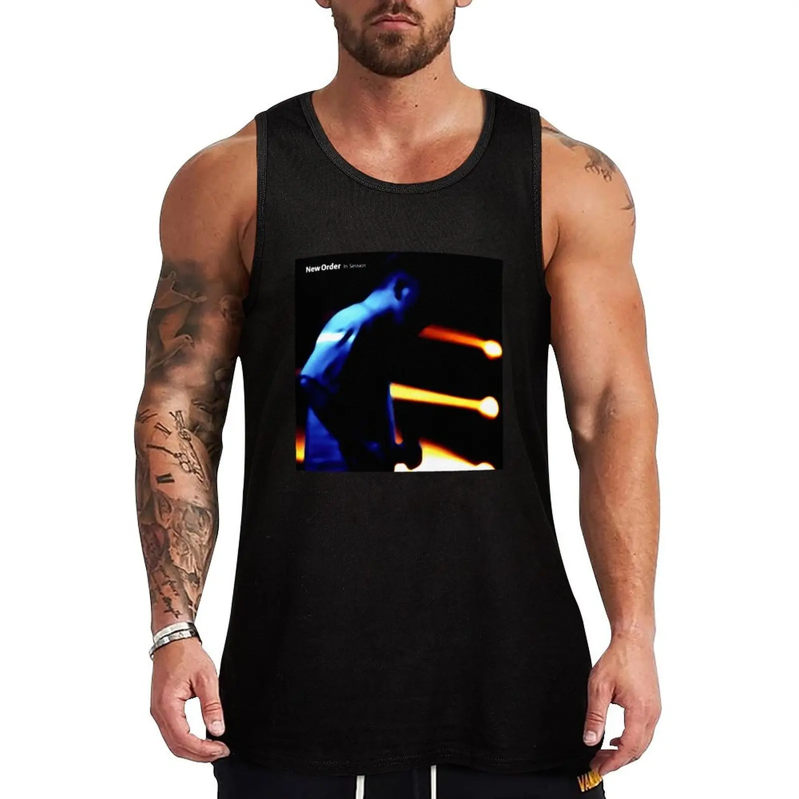

Néw rder In Session Album Cover Tank Top Creative Graphic Tank Top Art Print Sleeveless Shirt