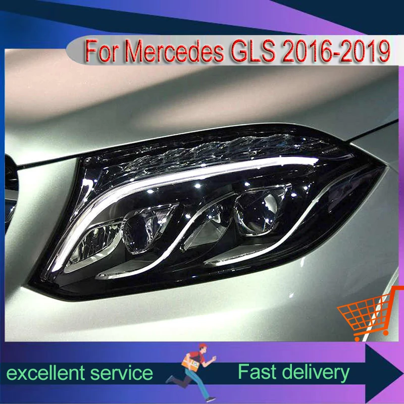 Car Styling For Mercedes Benz GLS 2016-2019 Front Lamp DRL Headlight Signal Highlight LED Bulbs Projector Lens Automatic Tools