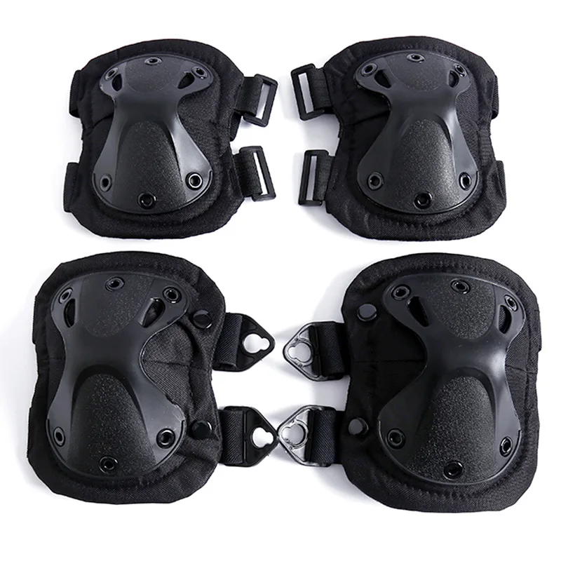 4Pcs Tactical Knee Pad Elbow Cs Military Protector Army Outdoor Hunting Cycling Skating Kneepad Safety Gear Knee Protective Pads