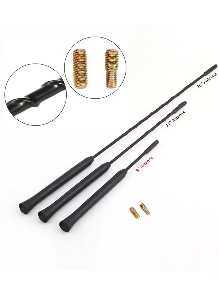 Antenne de voiture en caoutchouc de remplacement de 9/11/16 pouces de longueur, AM-FM, compatible avec la plupart des modèles, vis, voitures, signaux universels les plus sécurisés, I0K7