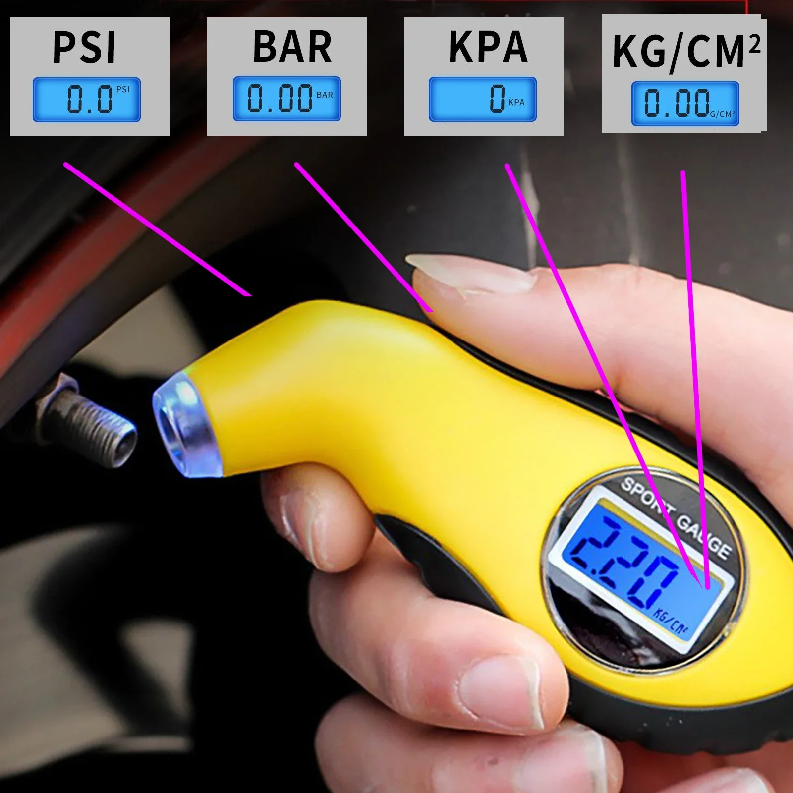 TPMS Car Tire Pressure Monitor Gauge Manometer Barometers Tester Digital Tyre Meter Tool Auto Accessories Motorcycle Universal