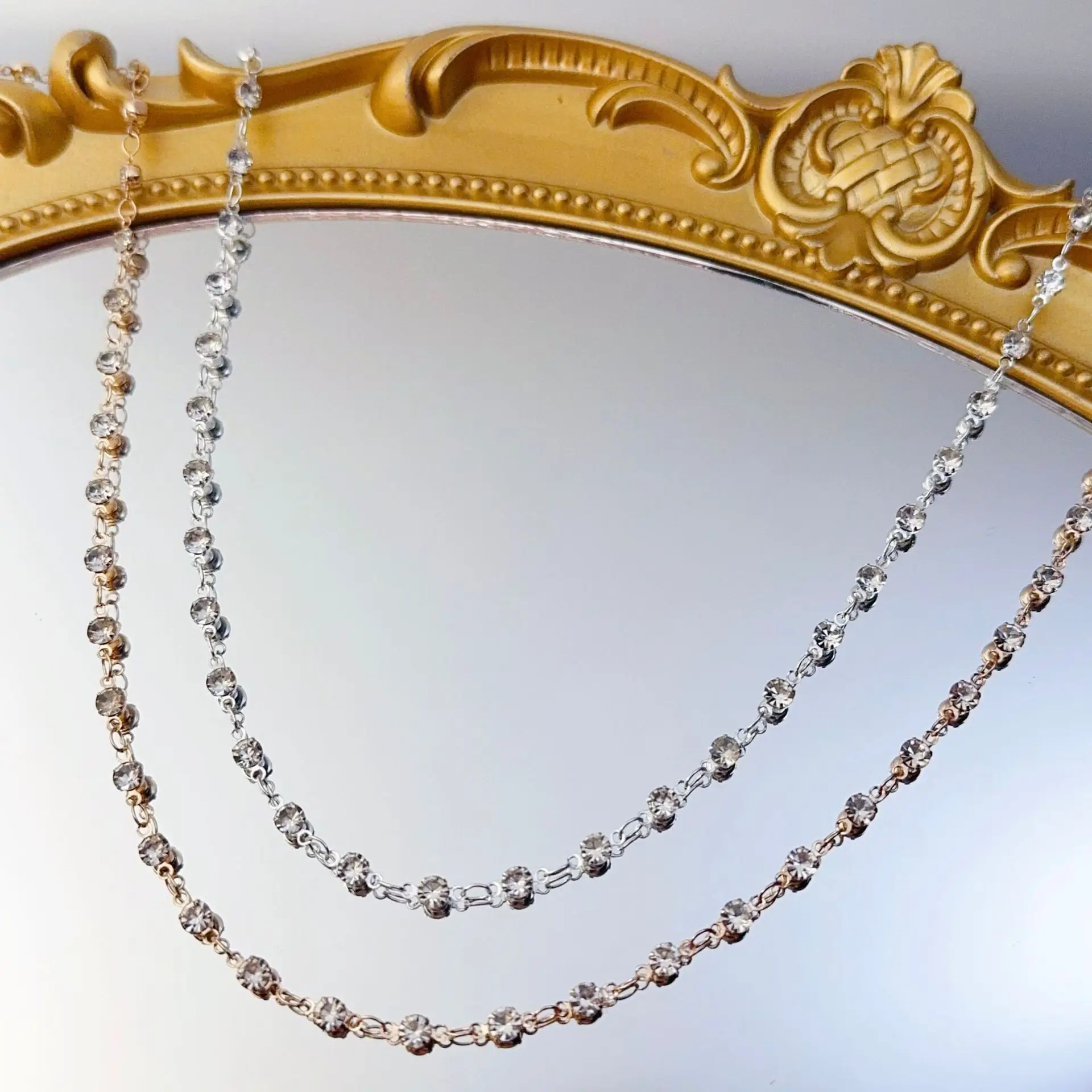 0.5/1/2M Simple Rhinestone Tassel Chain DIY Headwear Bracelet Necklace Jewelry Clothing Decoration Accessories view 5