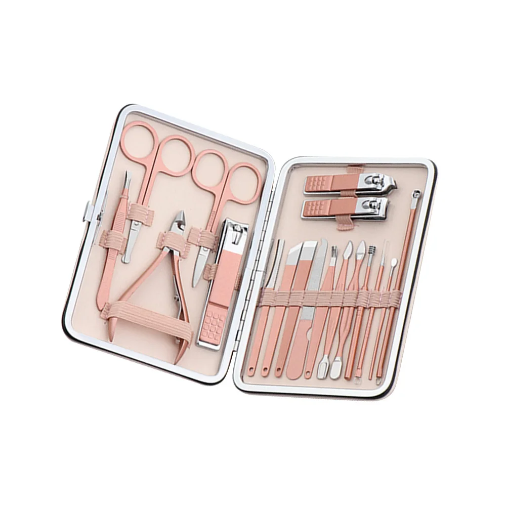 1 conjunto de manicure pedicure conjunto cortador de unhas kit durável de aço inoxidável bordas afiadas pesadas polimento anti-skid ferramentas de aliciamento de unhas