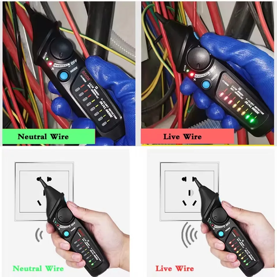 Electrician Tool for Home Maintenance Industrial BSIDE AVD06 Smart Non-Contact Voltage Tester NCV Circuit Continuity Checker