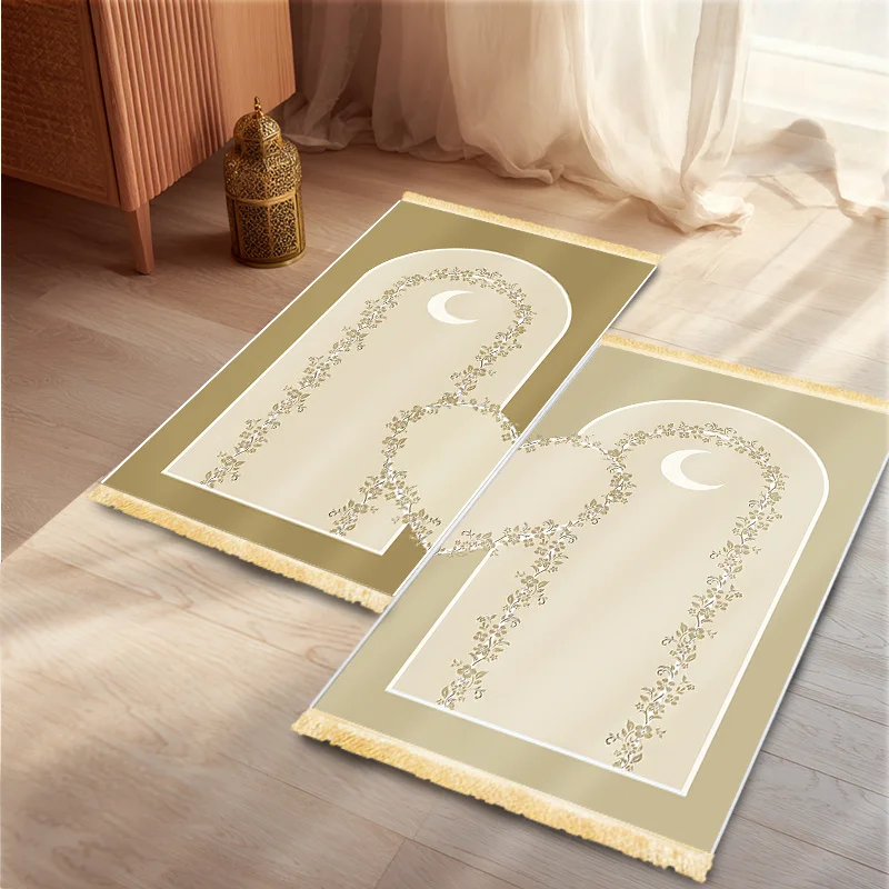 

VIKAMA 2Luxury Islamic prayer mat set for couples, heart-shaped mosque Muslim prayer mat