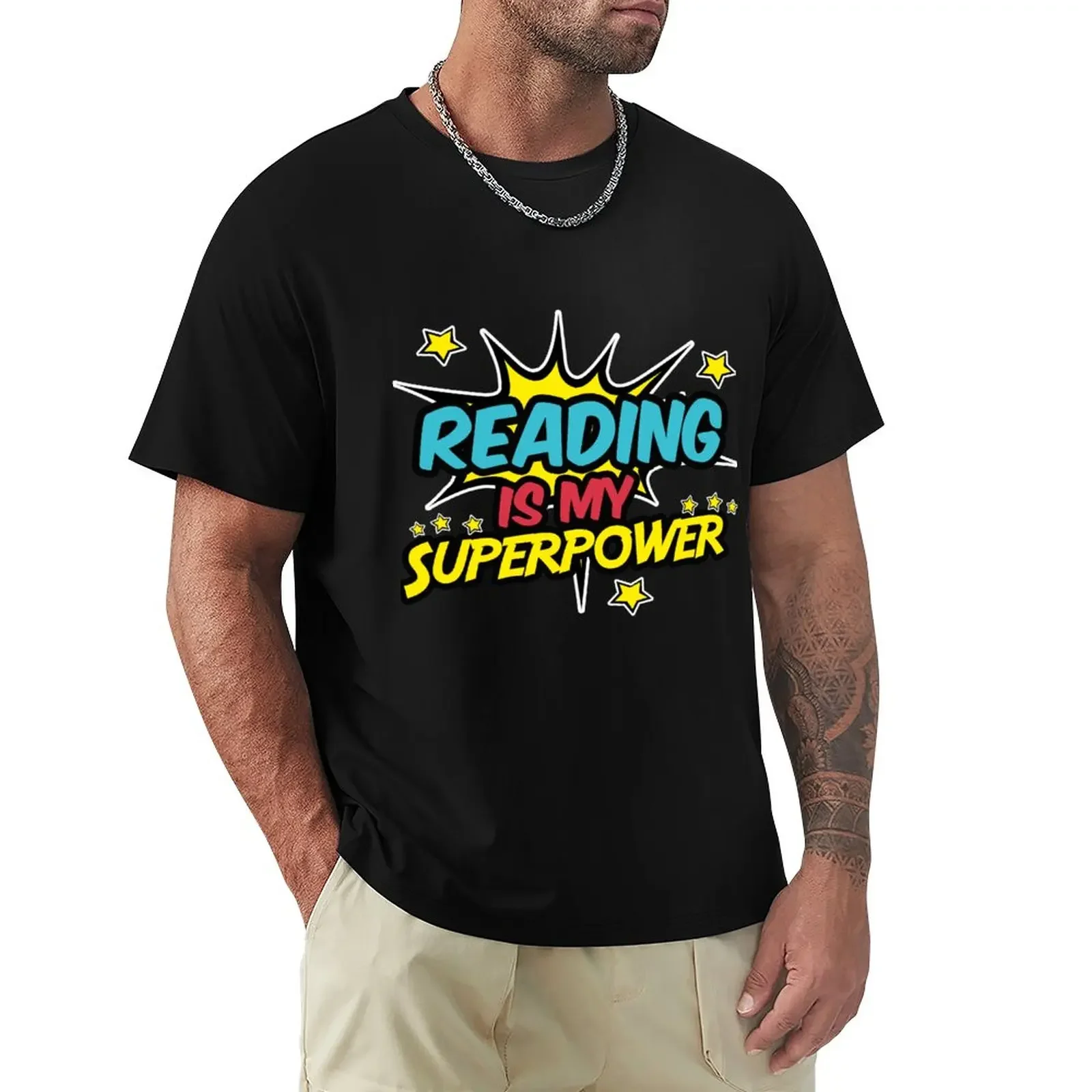 

Reading Is My Superpower - Retro Vintage Books Reading T-Shirt anime clothes blanks anime mens big and tall t shirts