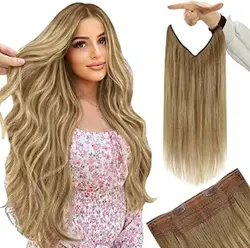 [Fish Wire] YoungSee Invisible Wire Hair Balayage Color Real Human Hair High Quality Hair For Woman Remy Hair 12-20inch