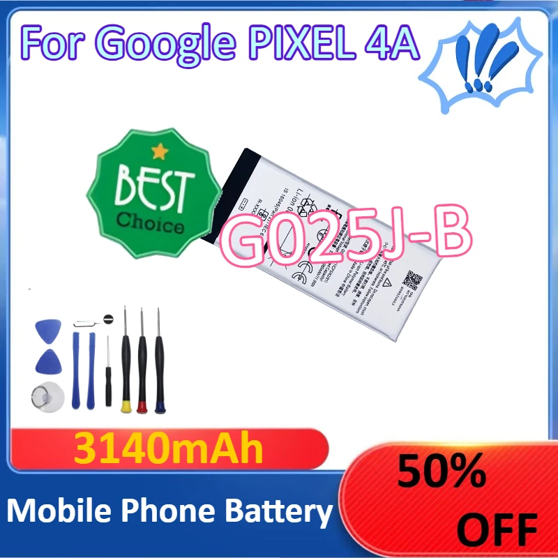 

New G025J-B 3140mAh Mobile Phone Battery for Google PIXEL 4A + Tools