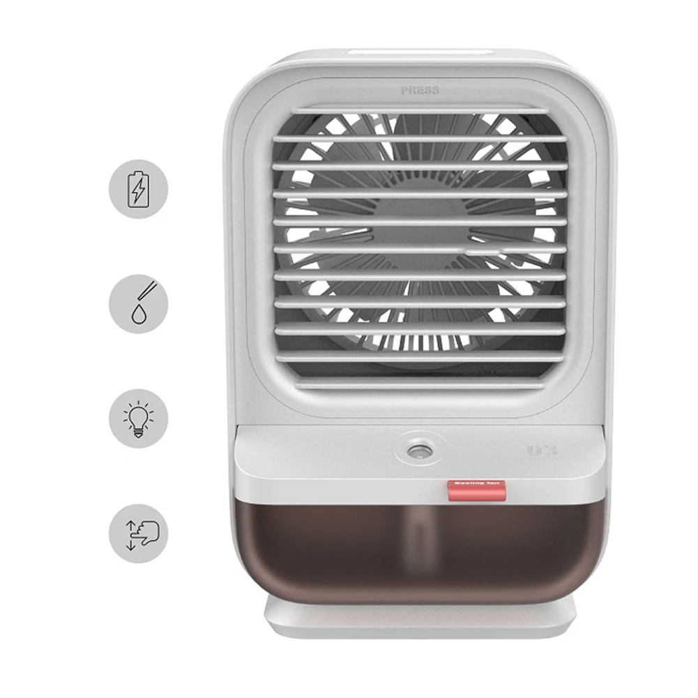 

Настольный вентилятор-увлажнитель с питанием от USB для эффективного охлаждения водой и комфортного кондиционирования воздуха